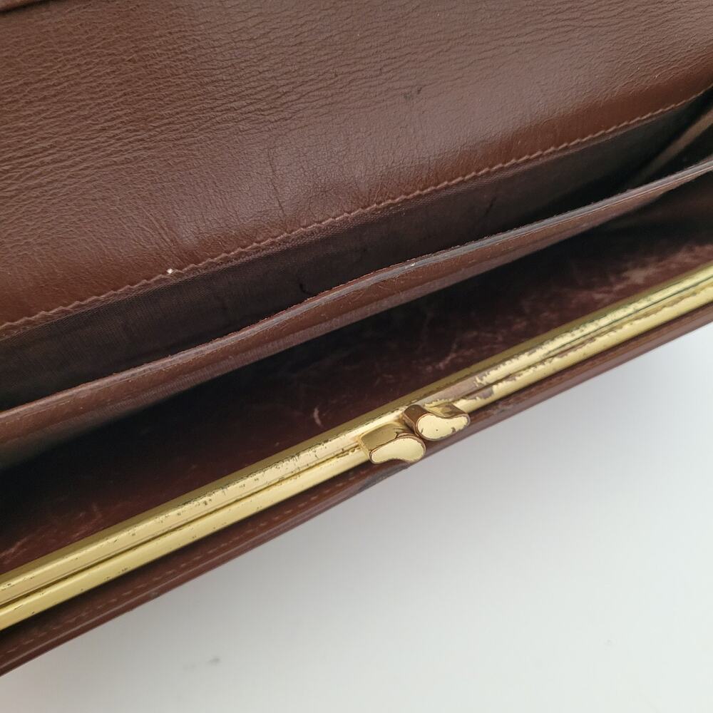 Coach Gramercy Vintage Wallet Brown Bifold Leather Long Made In Italy Large - Picture 7 of 16